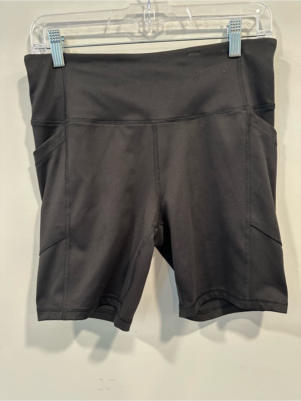 Avia Black High-Waist Bike Shorts with Side Pockets
